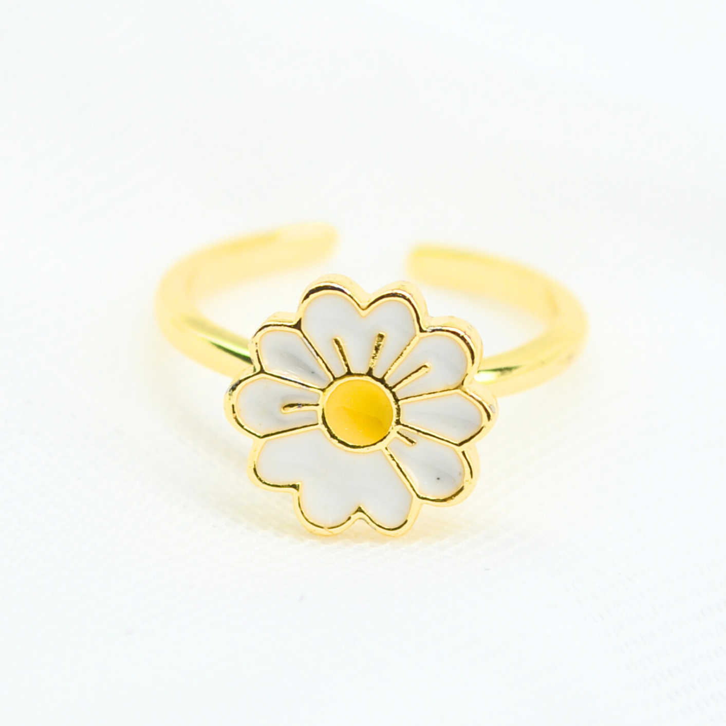 anillo margarita blanca
