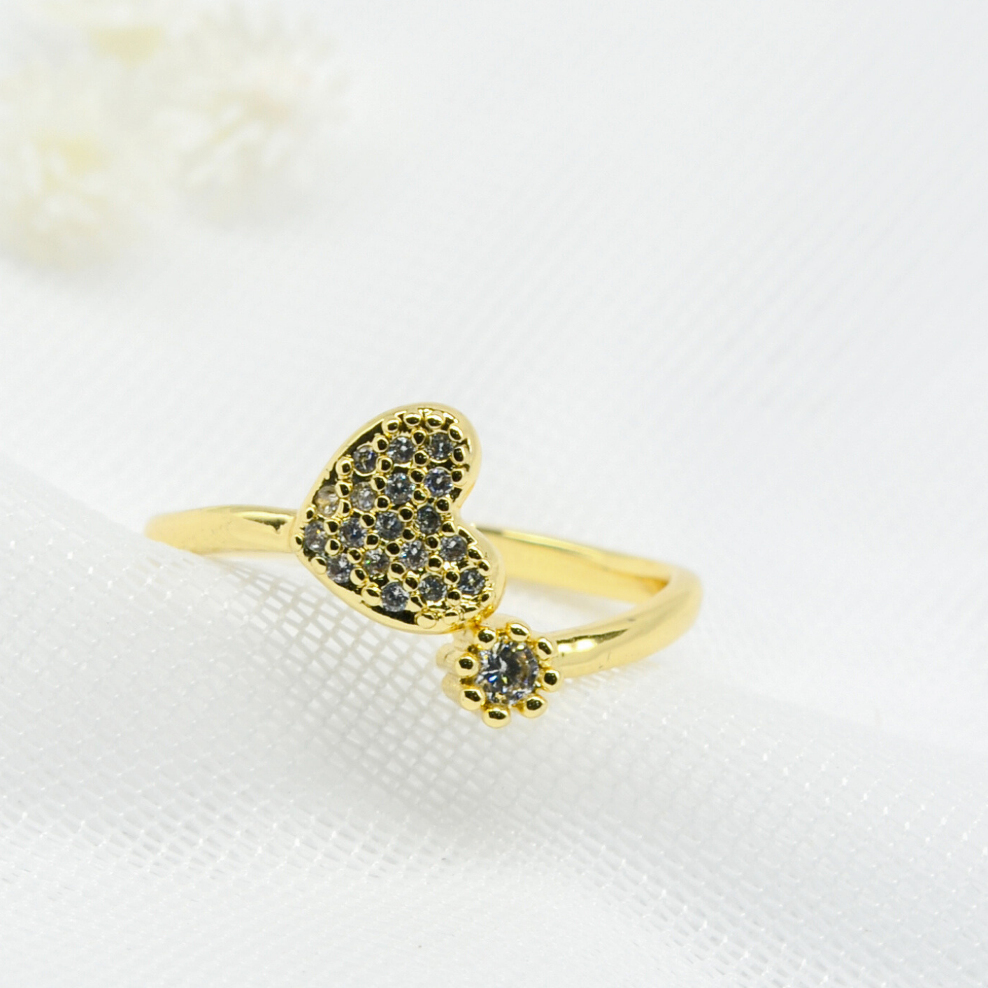 anillo corazón circón