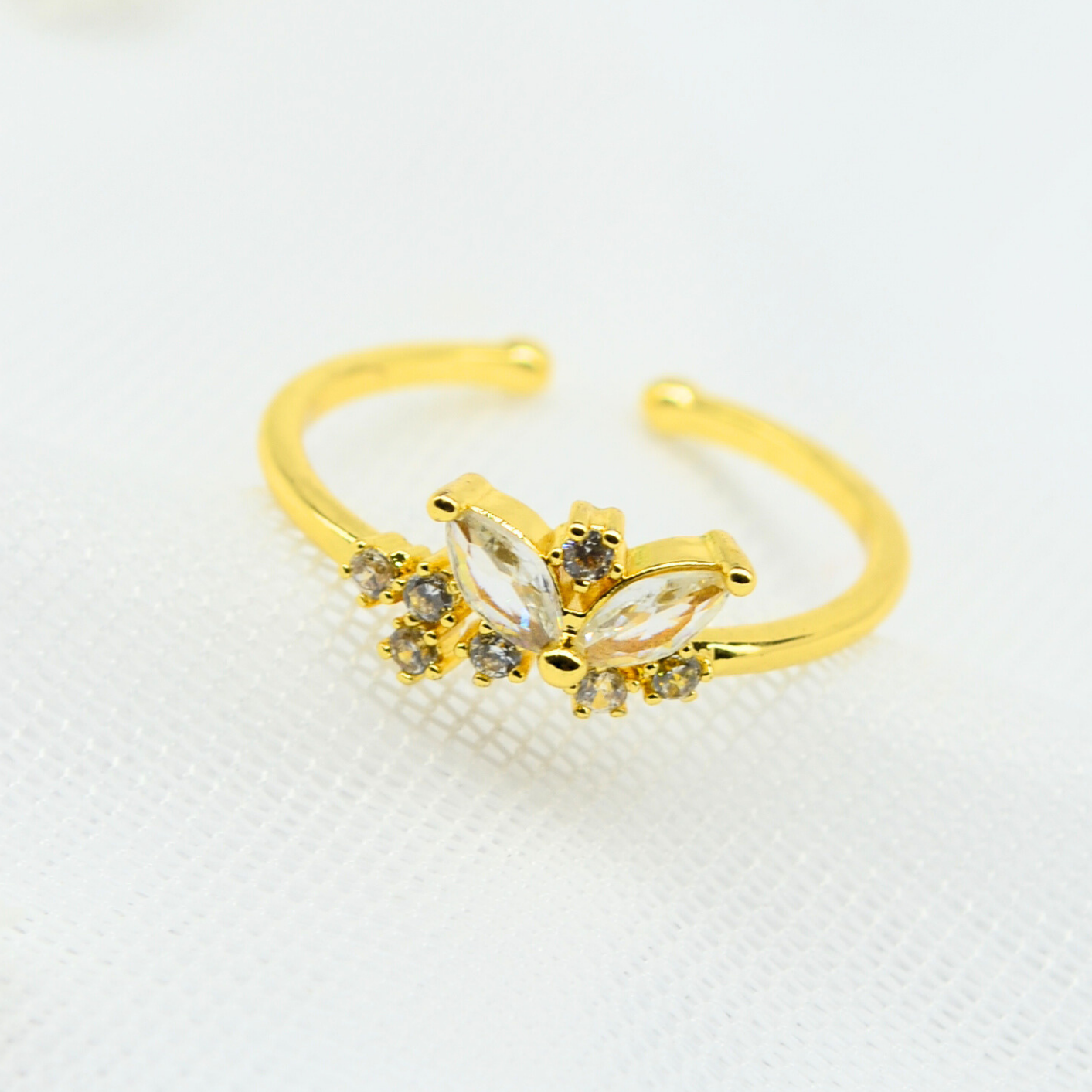 anillo dúo de perlas