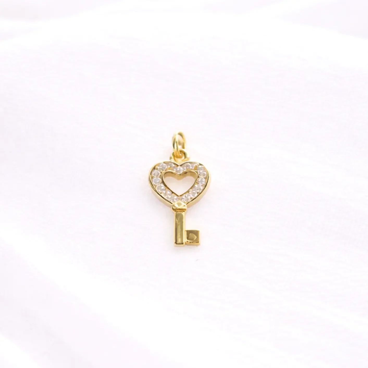dije para cadena llave corazón