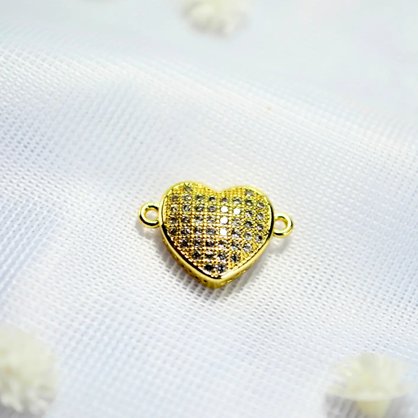 dije para pulsera corazón abombado en circones