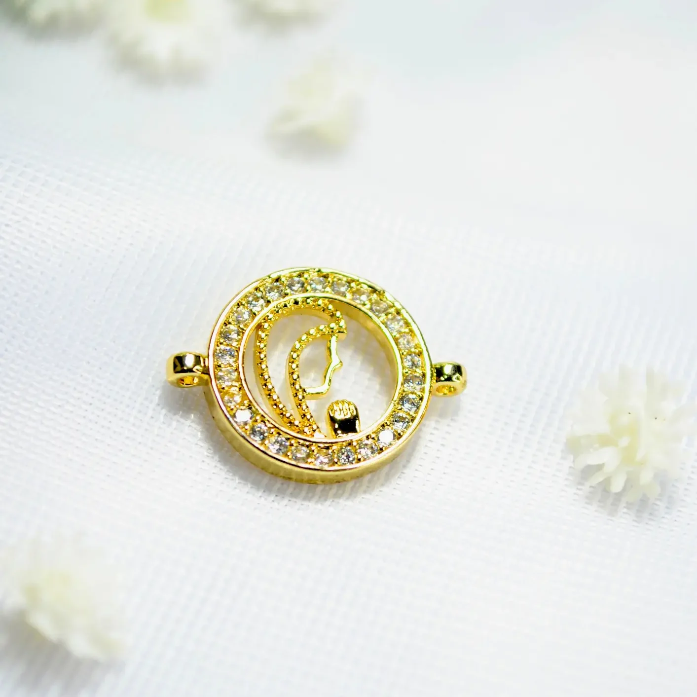 dije para pulsera silueta virgen maría