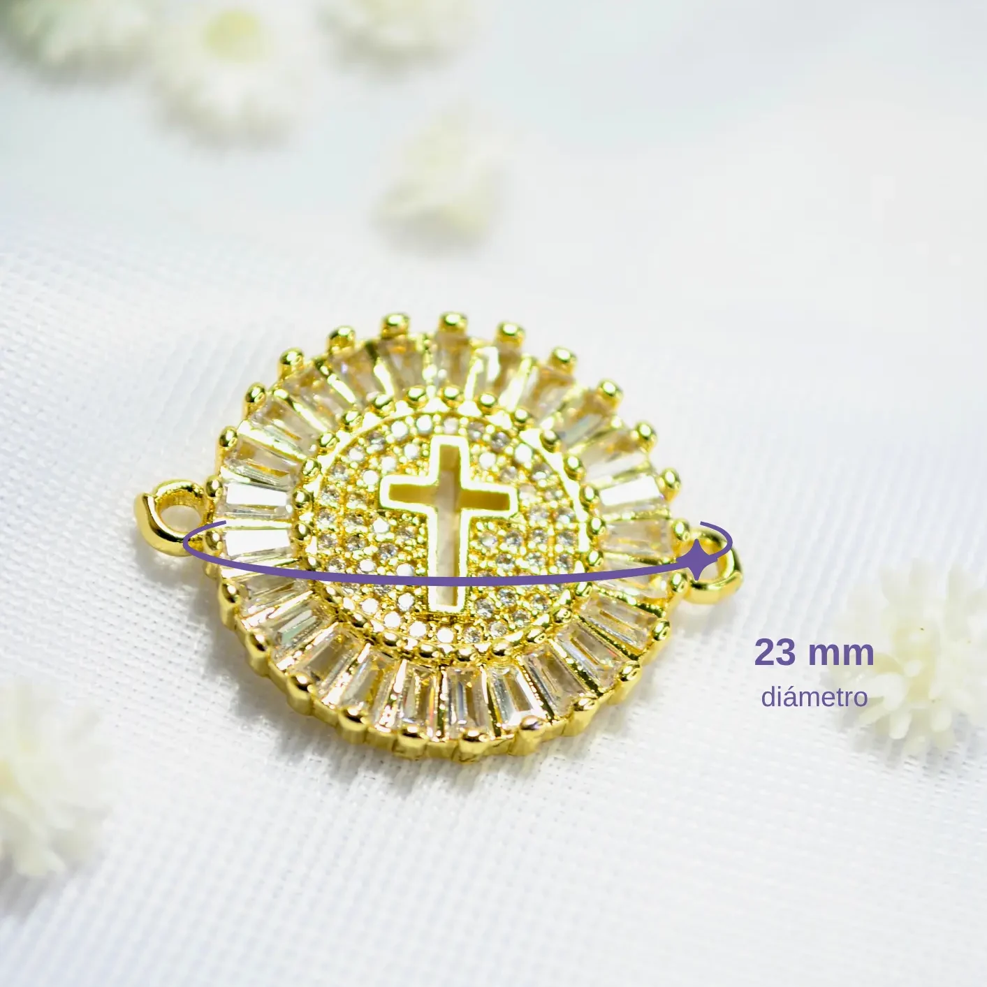 dije para pulsera medalla con cruz central dije para pulsera medalla con cruz central