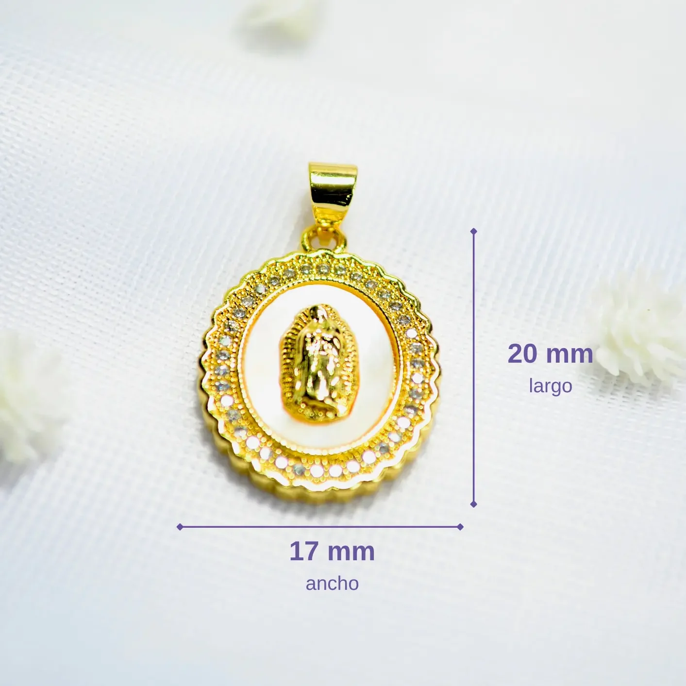 dije para cadena virgen de guadalupe con nácar dije para cadena virgen de guadalupe con nácar