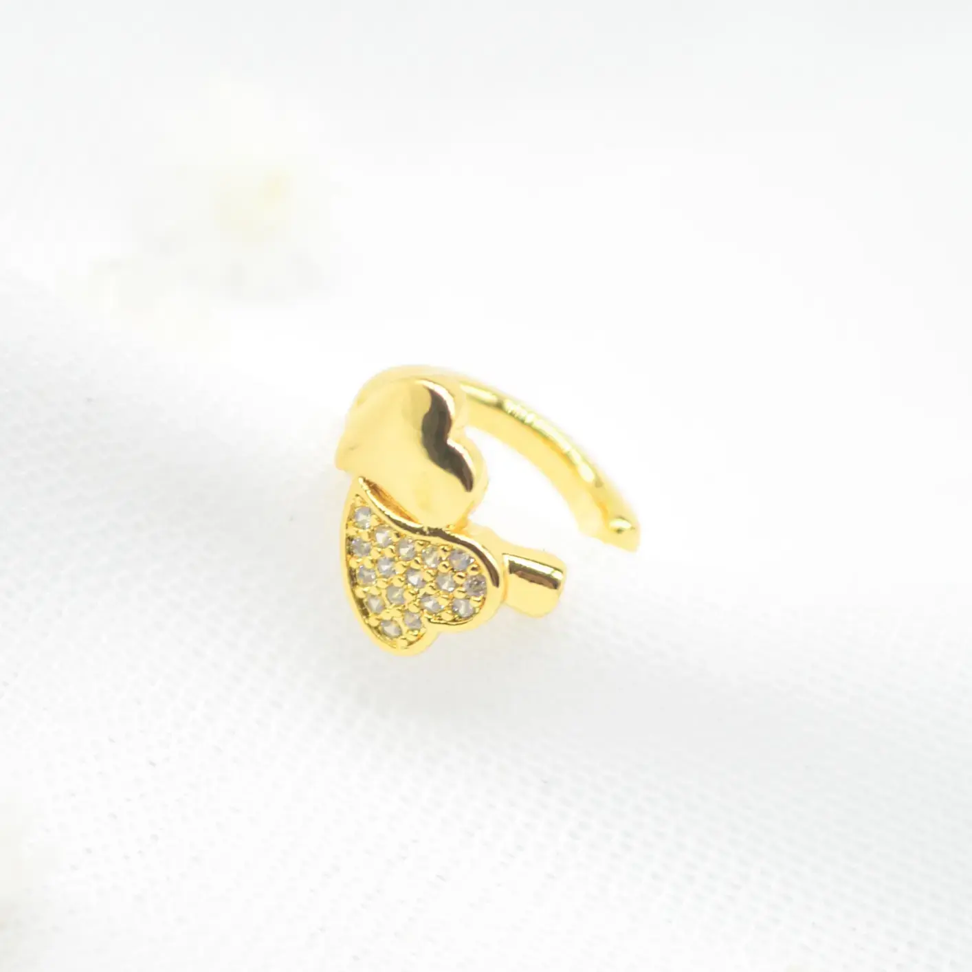 earcuff dúo de corazones