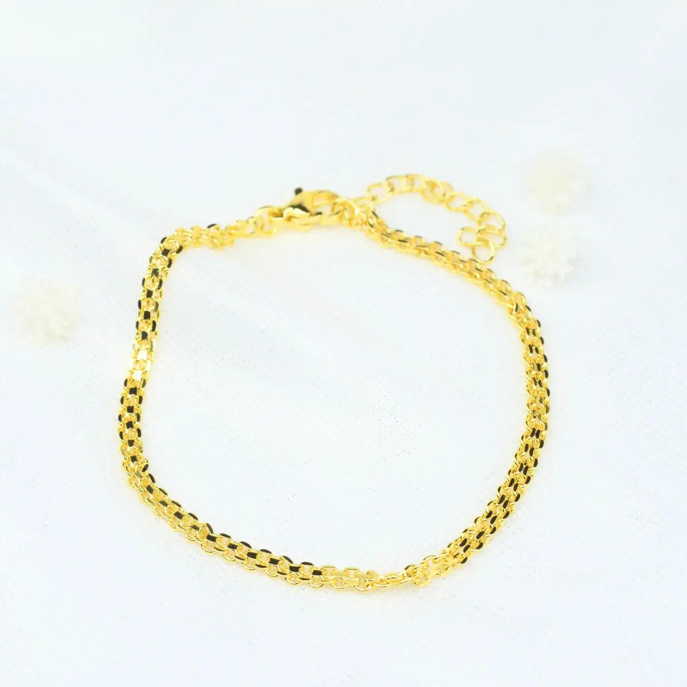 pulsera para hombre de cadena doble eslabón