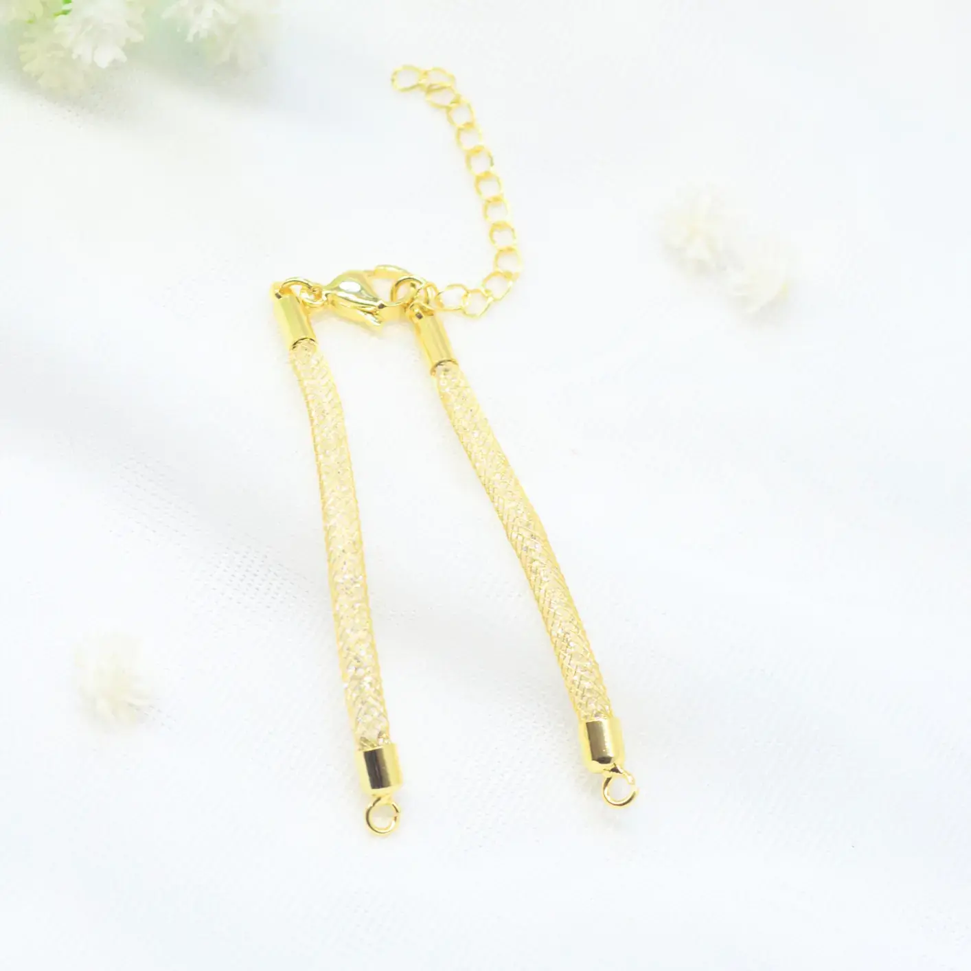 pulsera de ensamble con malla de brillo