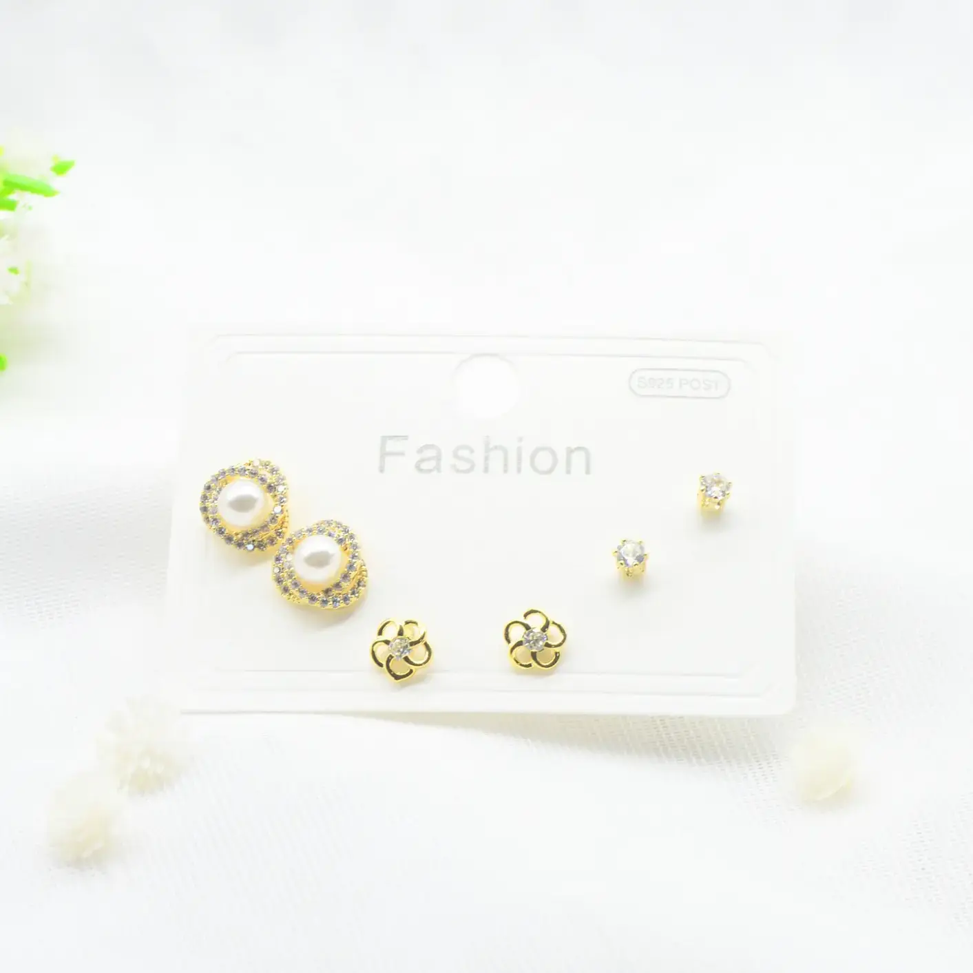 set perlas y flores