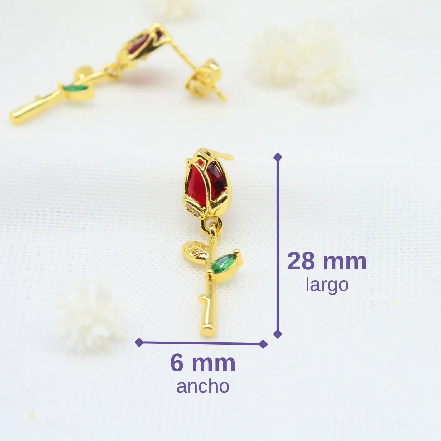 topos de rosa con circón colgante topos de rosa con circón colgante