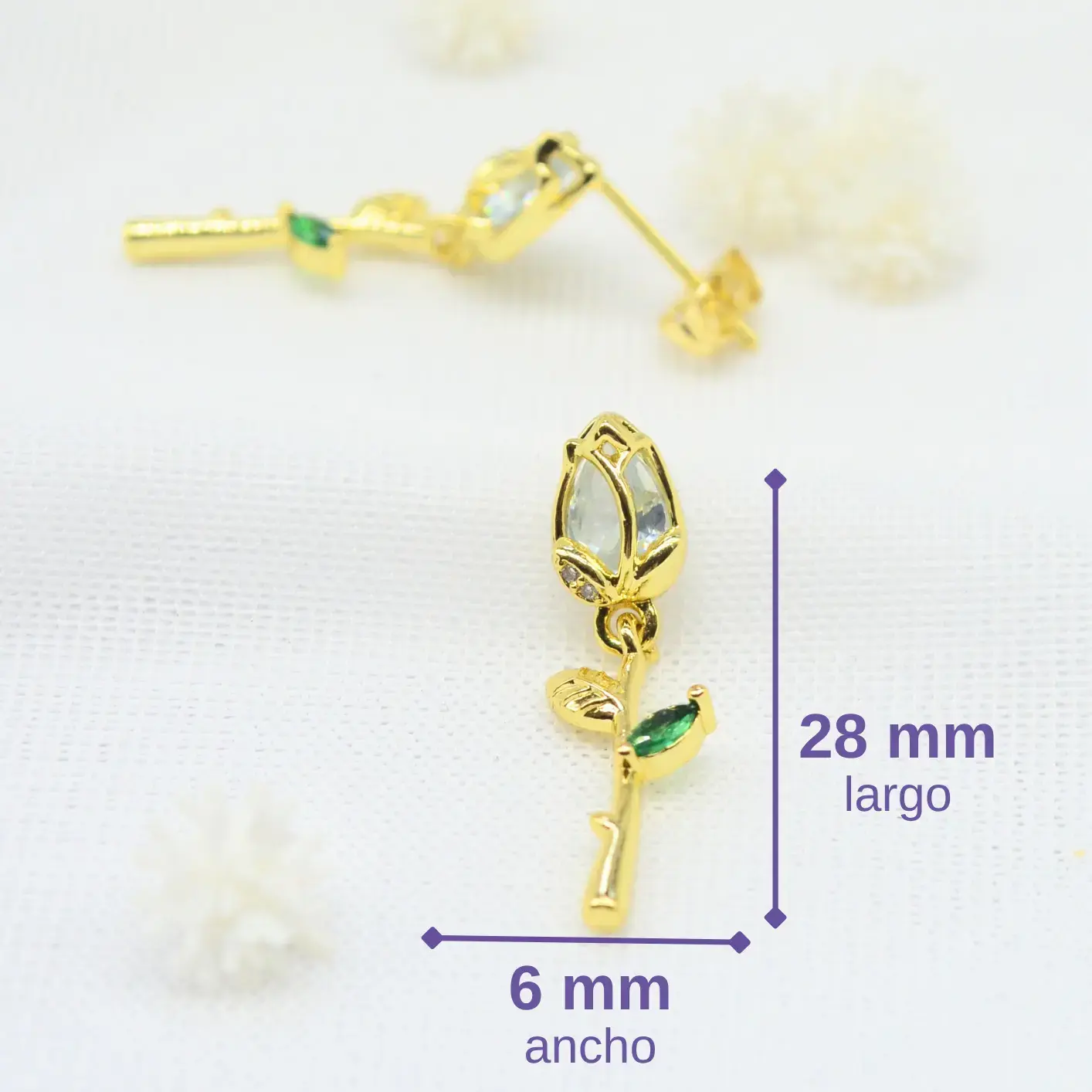 topos de rosa con circón colgante topos de rosa con circón colgante