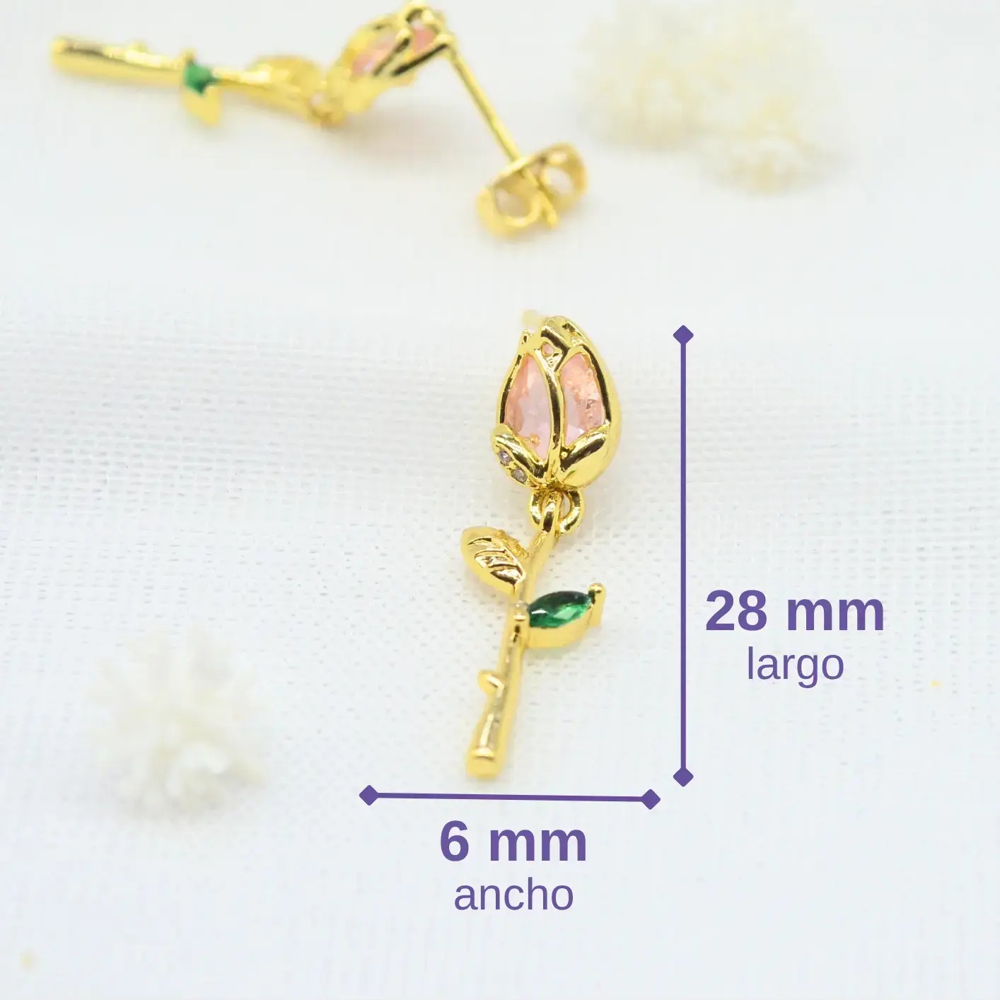 topos de rosa con circón colgante topos de rosa con circón colgante