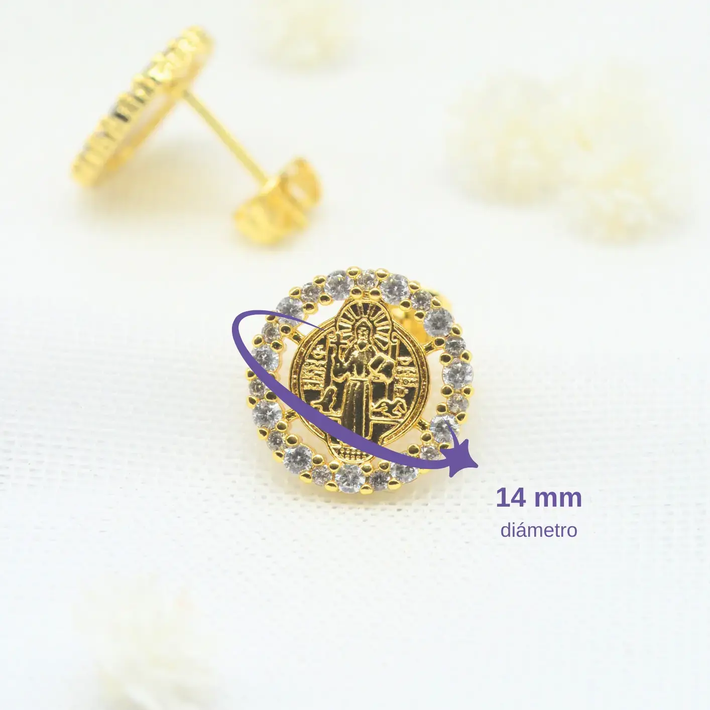 topos de medalla de san benito con halo de circones. topos de medalla de san benito con halo de circones.